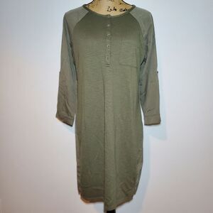 PRANA Hensley Henley Organic Cotton Jersey T-shirt Dress Size S